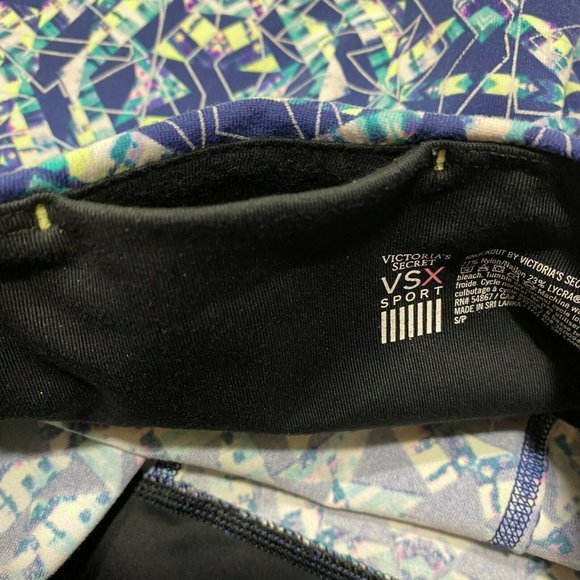 VSX Victoria Secret‎ Sport Capri Leggings Small Geometric Printed Stretch Yoga - Picture 8 of 9